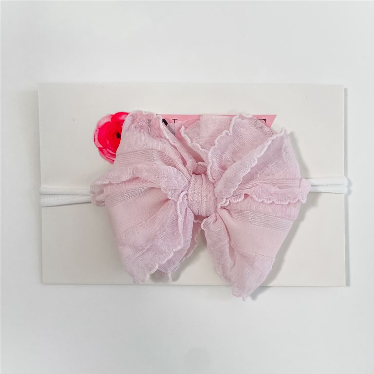 Mini Ruffled Headband - baby pink