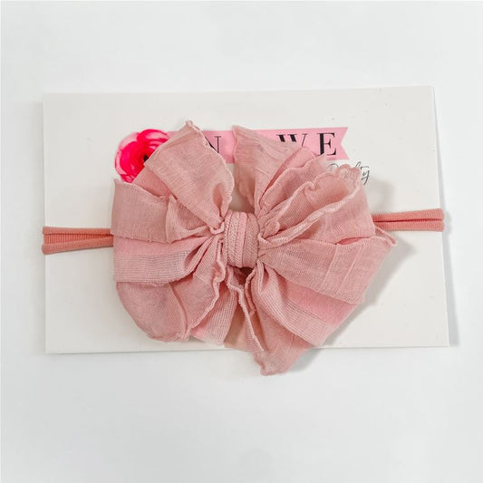 Mini Ruffled Headband - paris pink