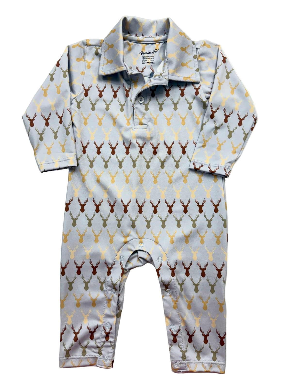 Rustic Stag Long Sleeve Romper