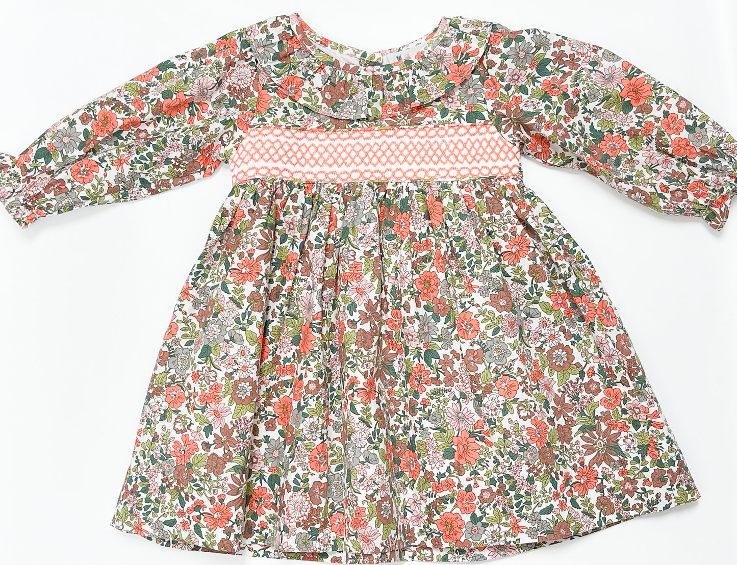 Fall Floral Smocked Dress