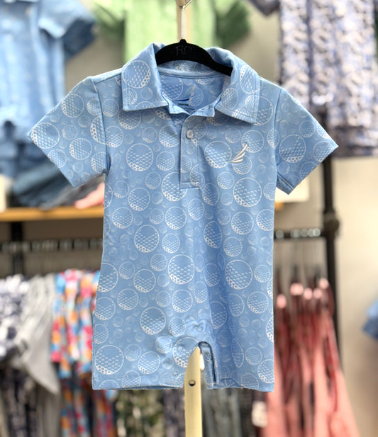 Blue Golf Balls Romper