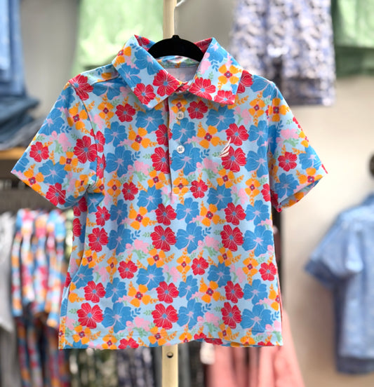 Floral Print Polo