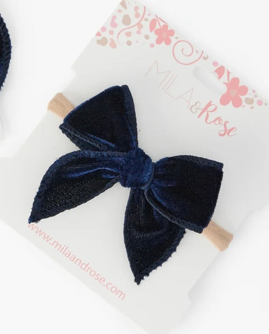 Classic Headband - Navy Velvet