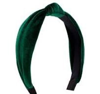 Velvet Wrap Knot Headband-Forest Green