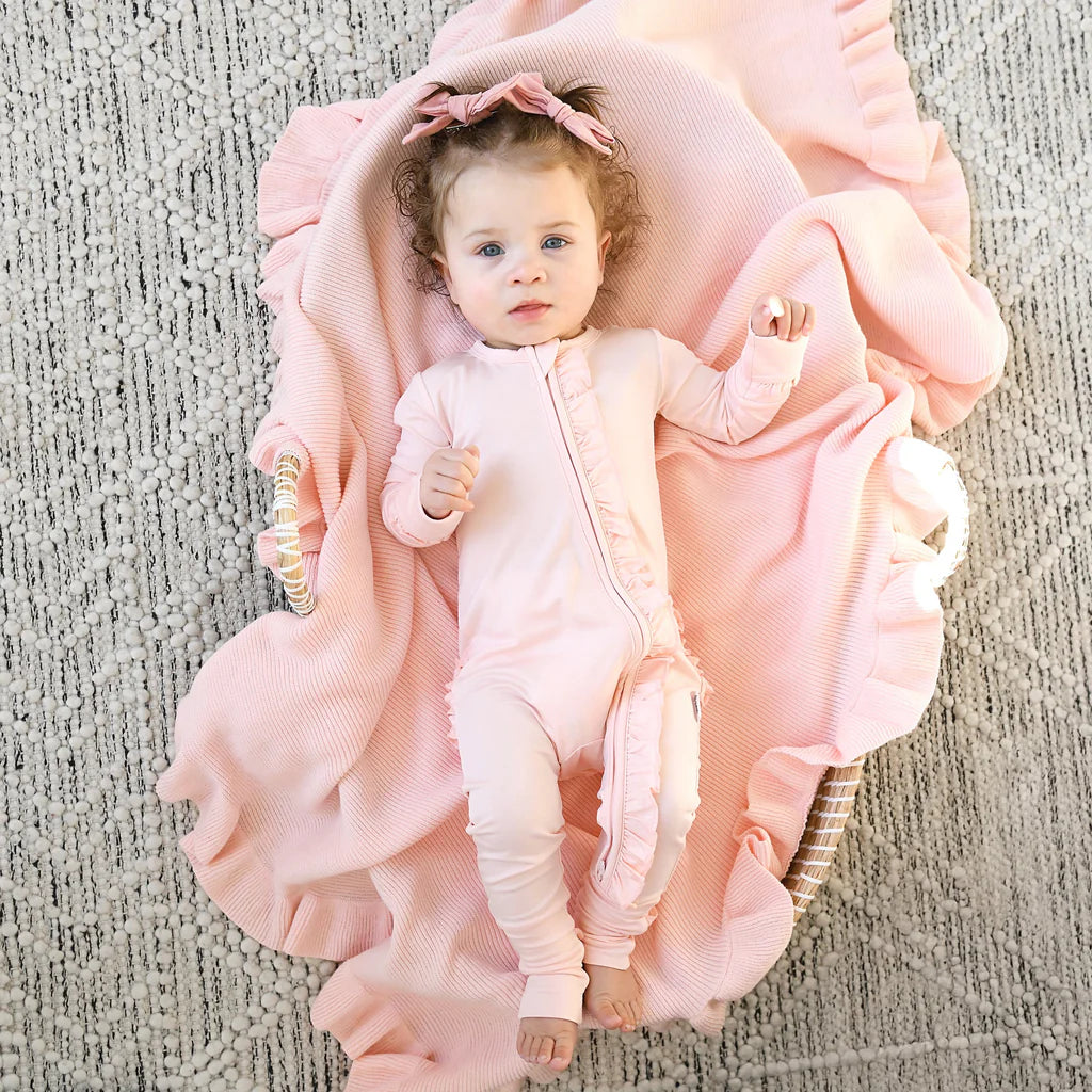 Light Pink Ruffle Zip
