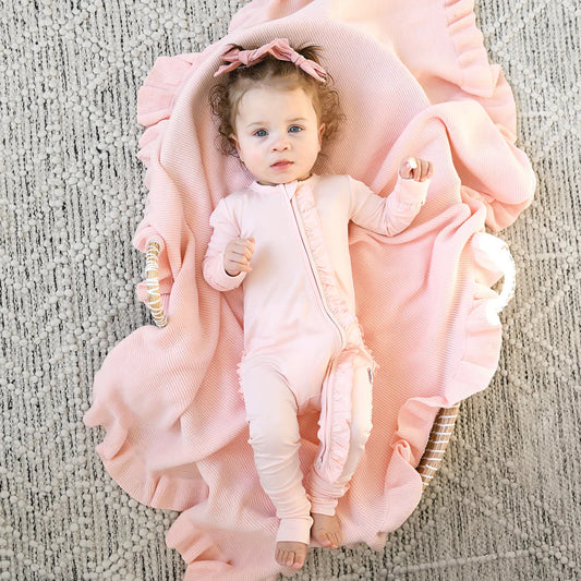 Light Pink Ruffle Zip