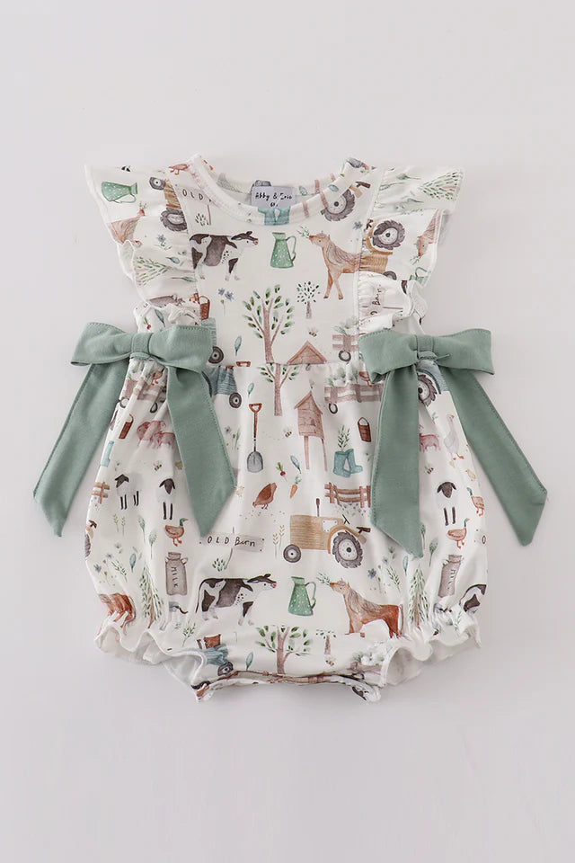 Old Barn Farm Bow Romper