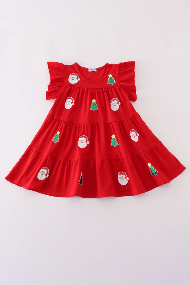 Christmas Sequin Tiered Dress
