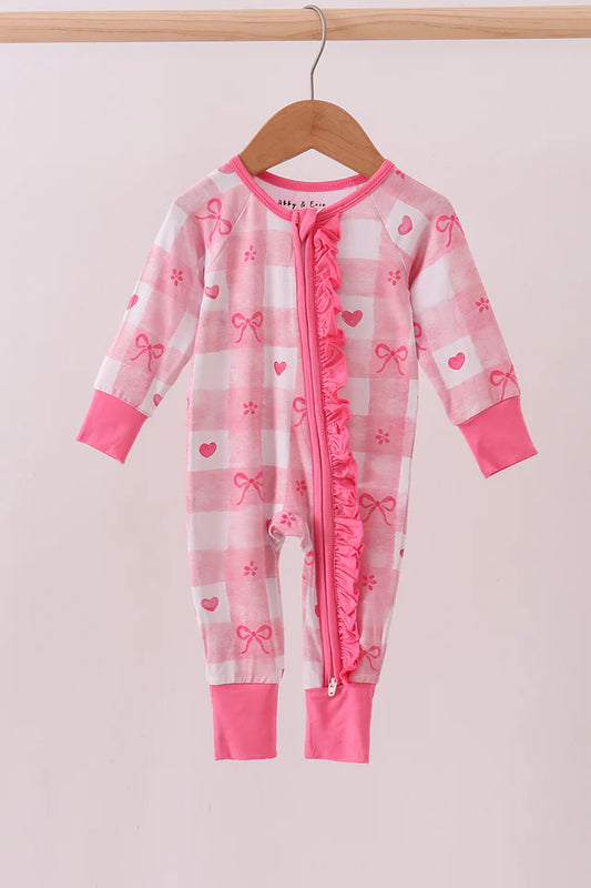 Heart Pink Check Bamboo Sleeper