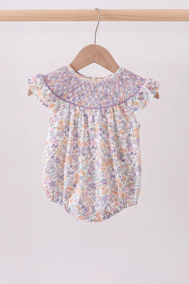 Purple Floral Smock Bubble
