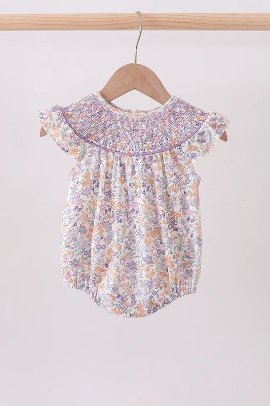 Purple Floral Smock Bubble