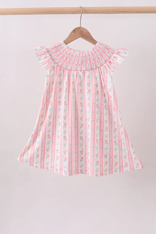 Blush Floral Smock Dress