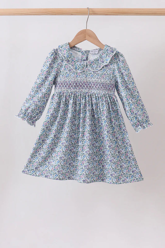 Blue Floral Smock dress
