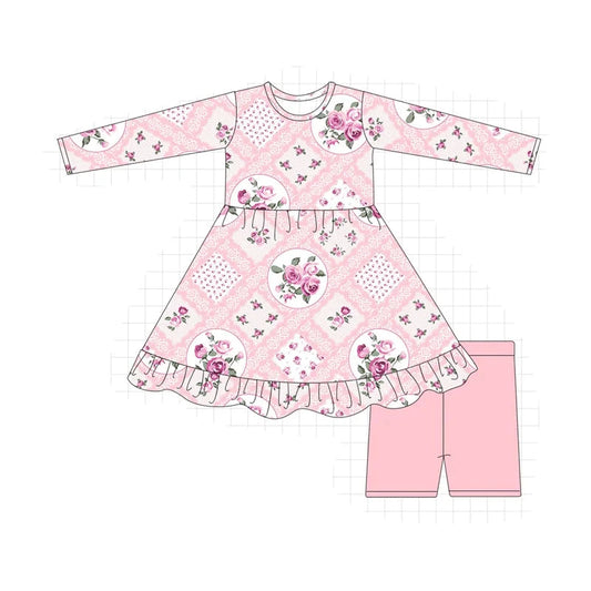 Pink Floral Dress w/shorts