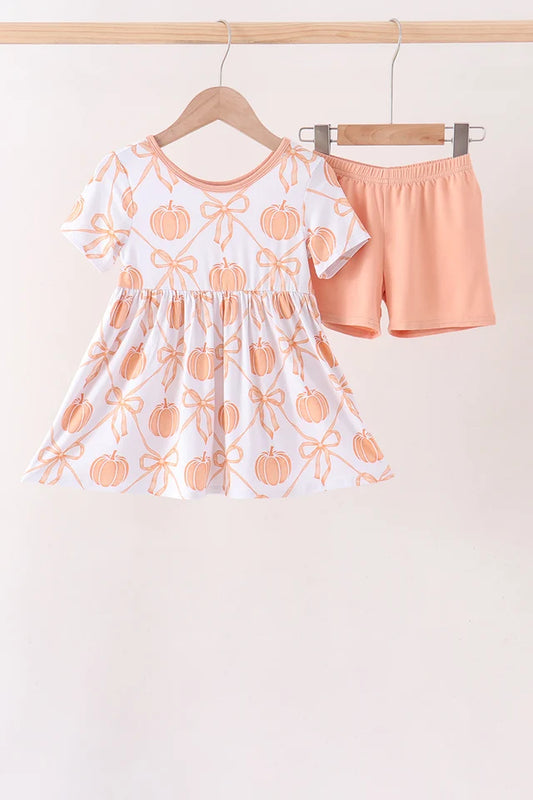 Coral Pumpkin Dress w/shorts