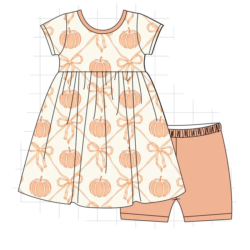 Coral Pumpkin Dress w/shorts