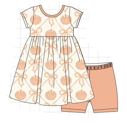 Coral Pumpkin Dress w/shorts
