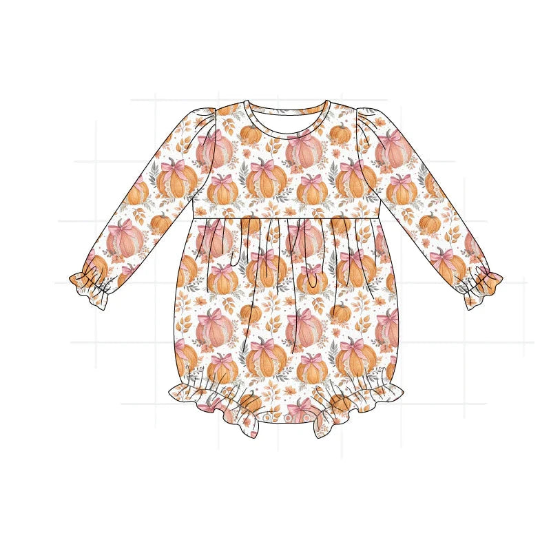 Pumpkin Print Ruffle Bubble