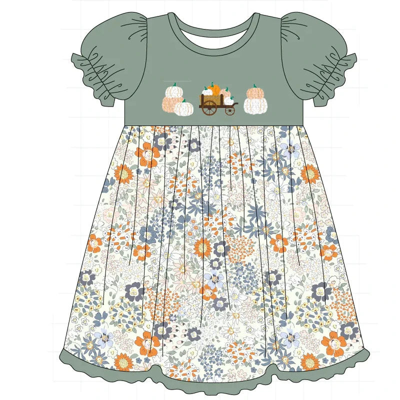 Sage Pumpkin French Knot Dress