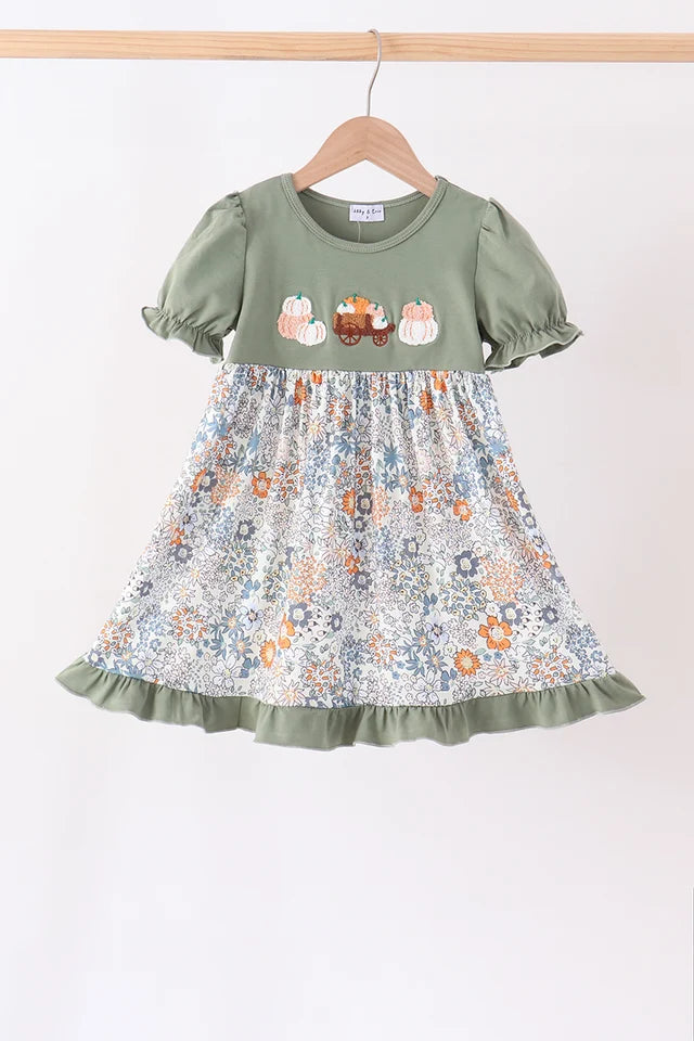 Sage Pumpkin French Knot Dress
