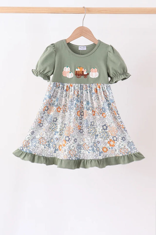 Sage Pumpkin French Knot Dress