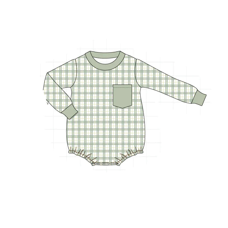 Sage Plaid Romper