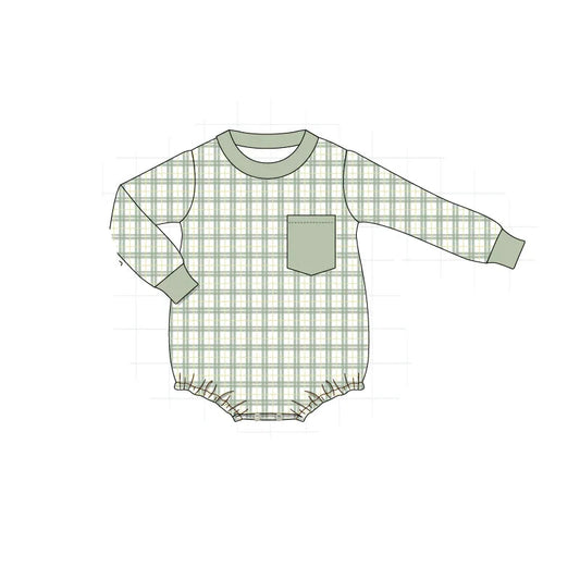 Sage Plaid Romper