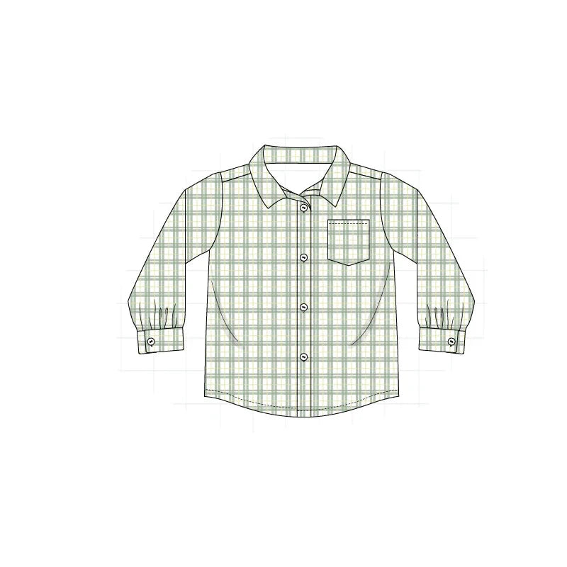 Green Plaid Button Down Shirt