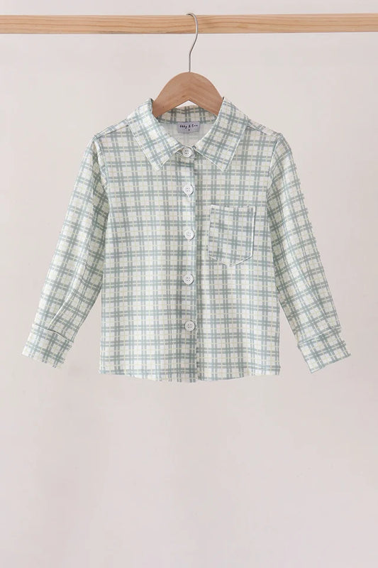 Green Plaid Button Down Shirt
