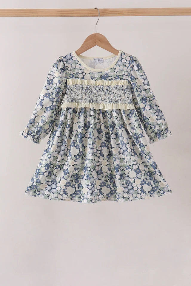 Vintage Floral Smock Dress