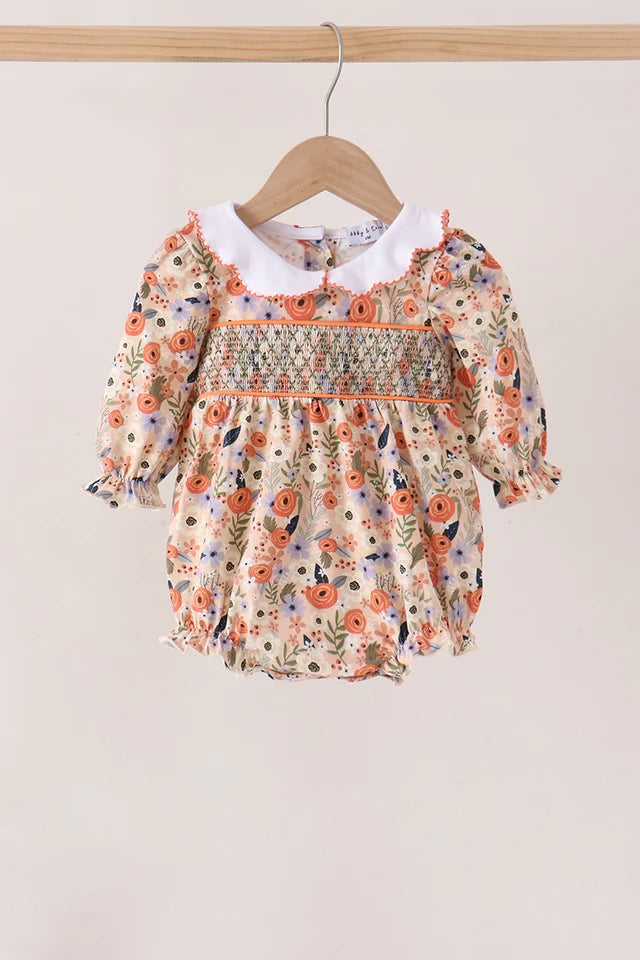Coral Floral Smock Bubble