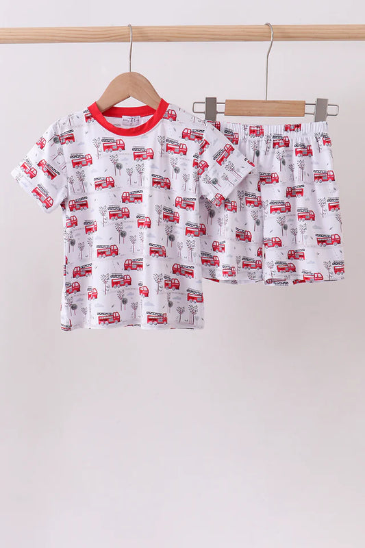 Fire Truck Bamboo PJ Set