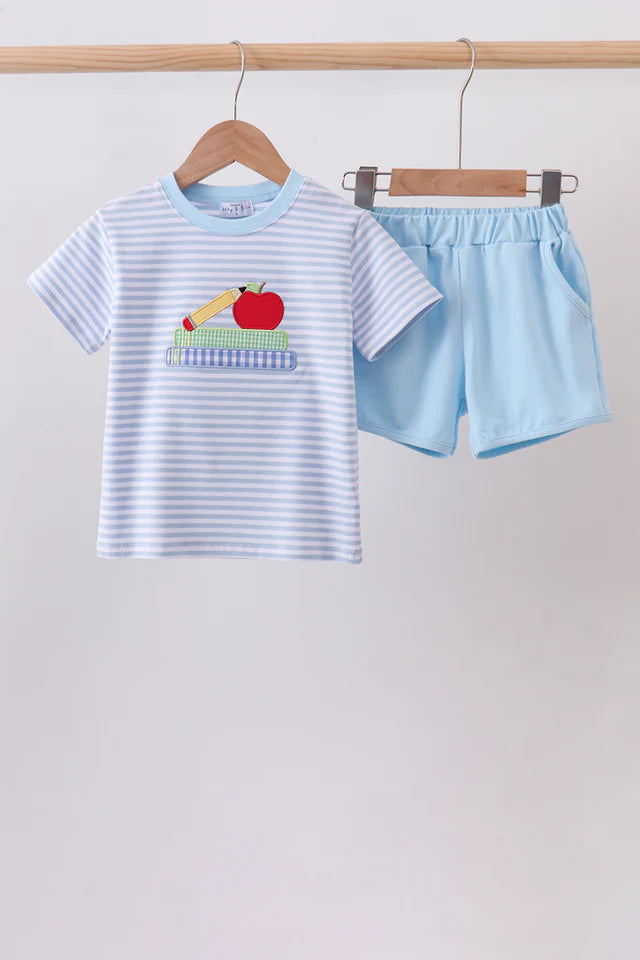 Pencil Apple Back to School Short Set