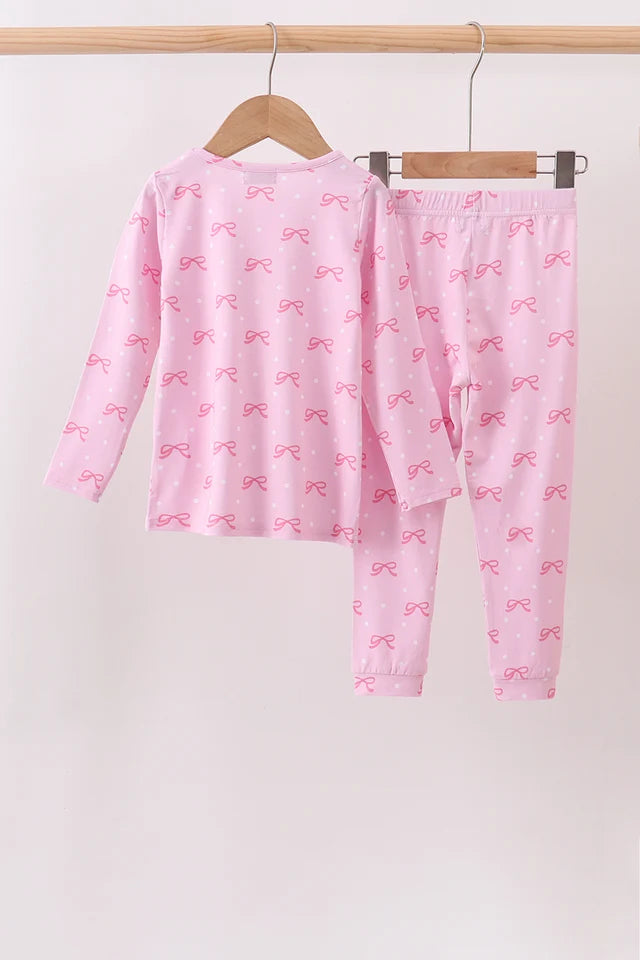 Pink Bow Bamboo PJ Set