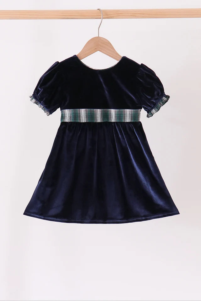 Navy Plaid Dress