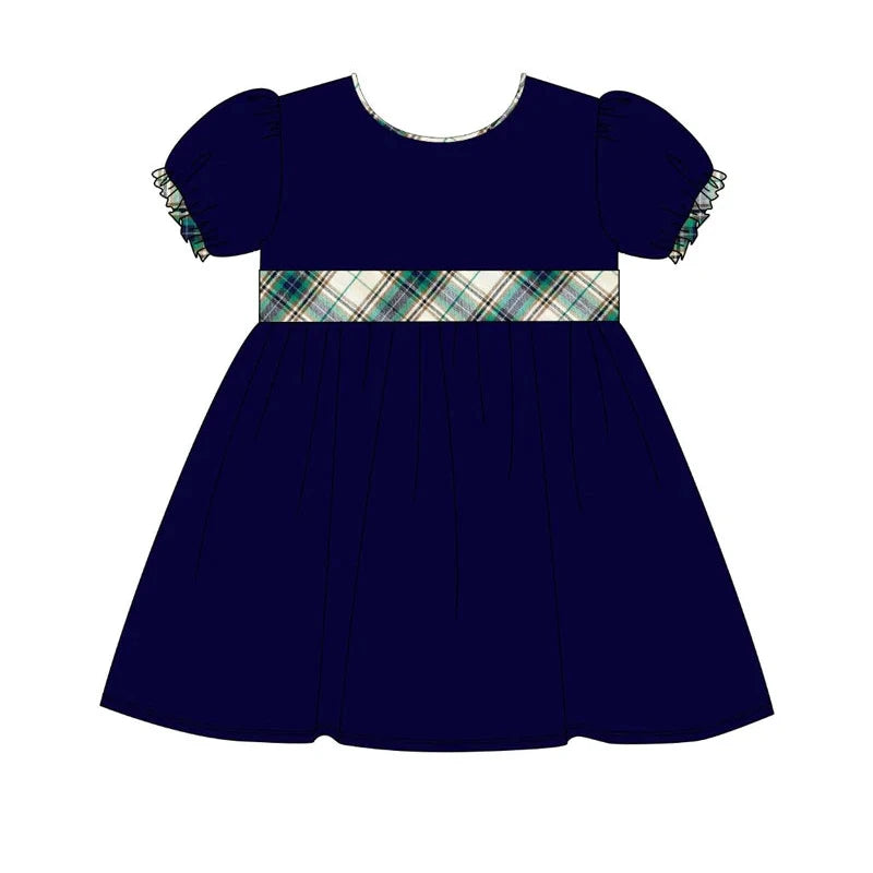Navy Plaid Dress