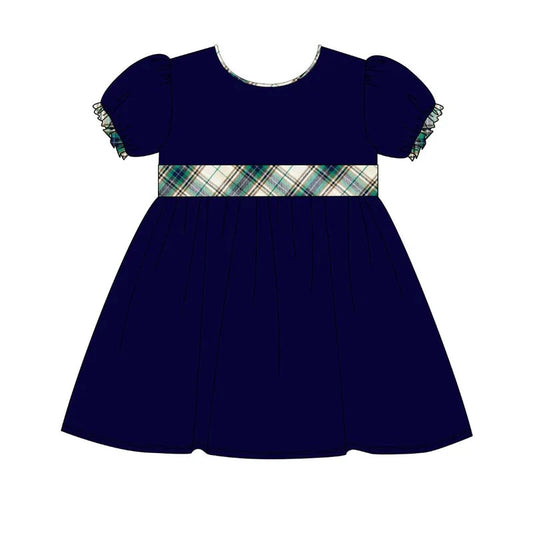 Navy Plaid Dress