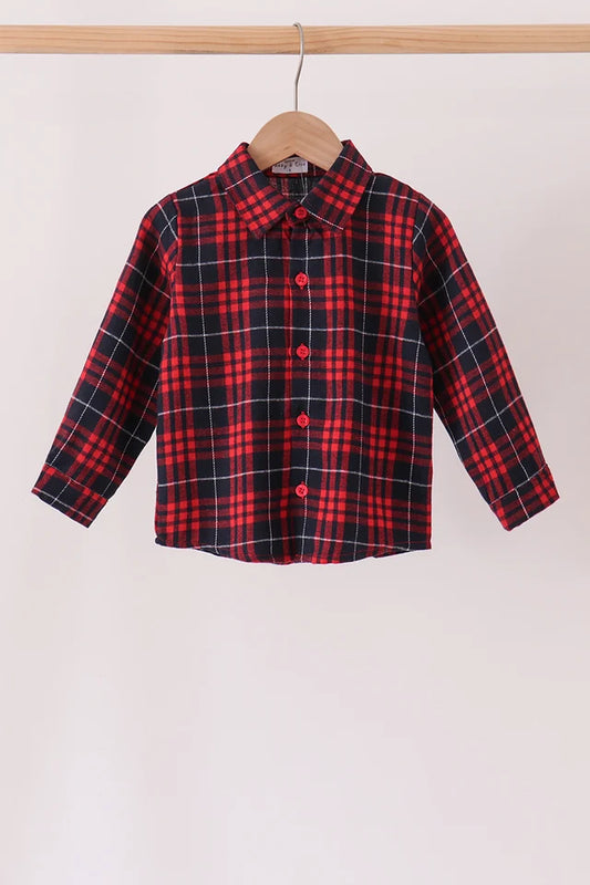 Red Plaid Button Down Shirt
