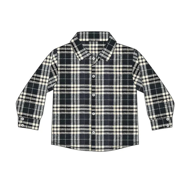 Black Plaid Button Down Shirt