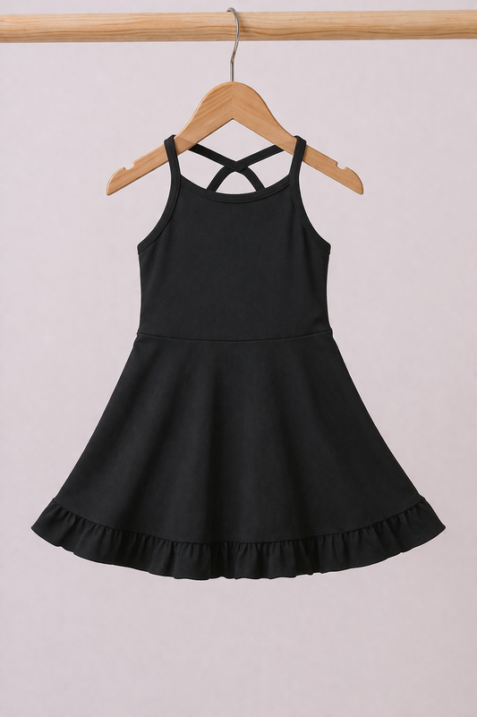 Black Active Dress with Shorts