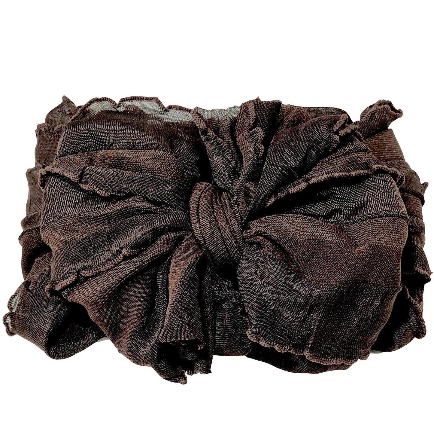 Ruffled Headband - brown