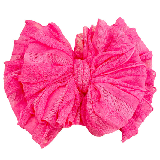 Ruffled Headband - neon pink