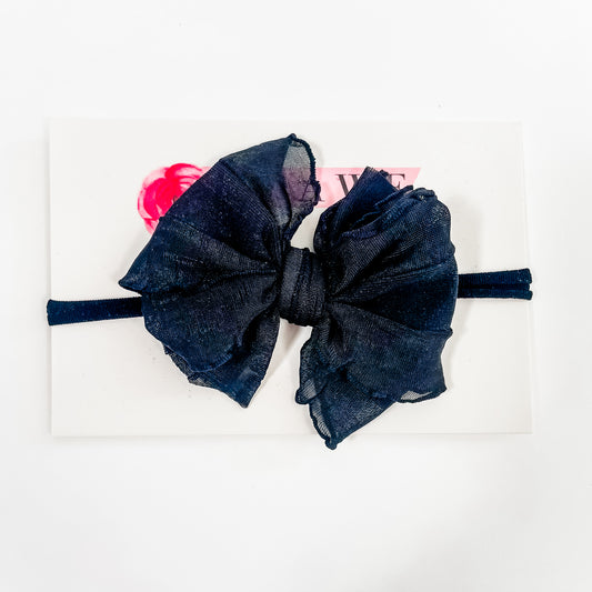 Mini Ruffled Headband - black