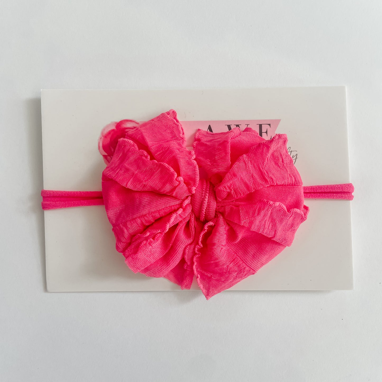 Mini Ruffled Headband - Hot Pink