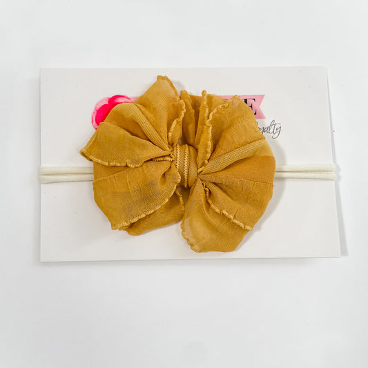 Mini Ruffled Headband - mustard
