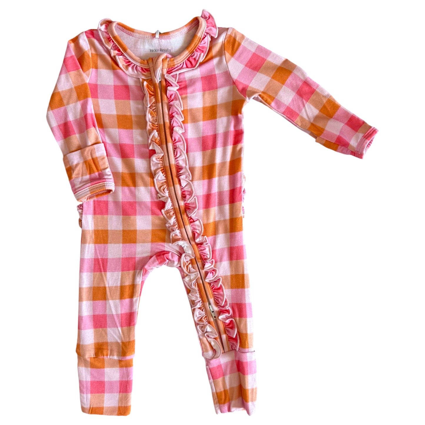 Pyper Plaid Ruffle Footie Romper