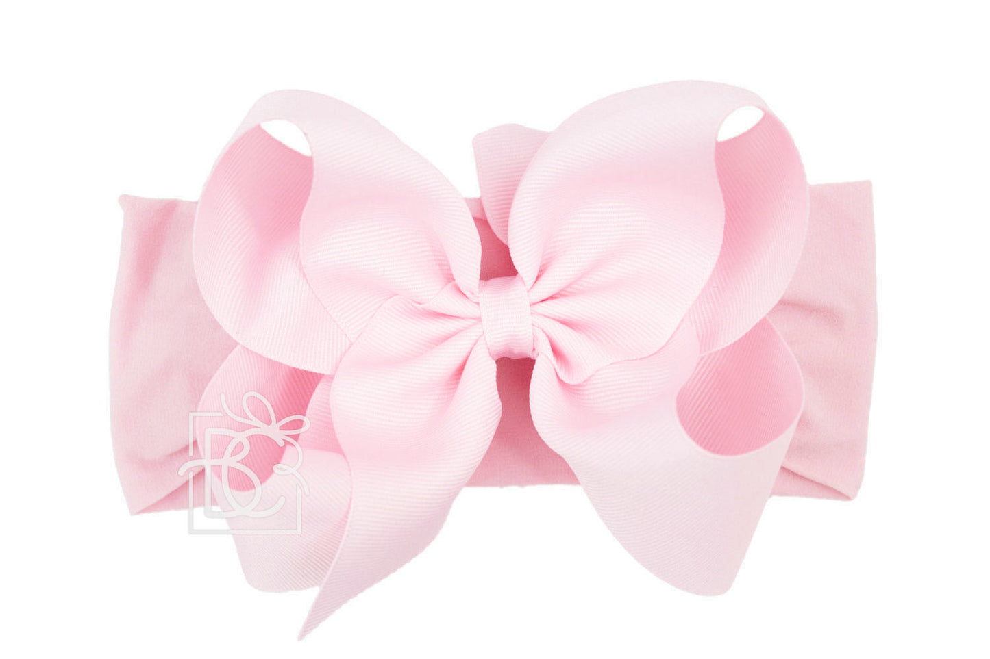5.5" Wide Headband w/Bow - Powder Pink
