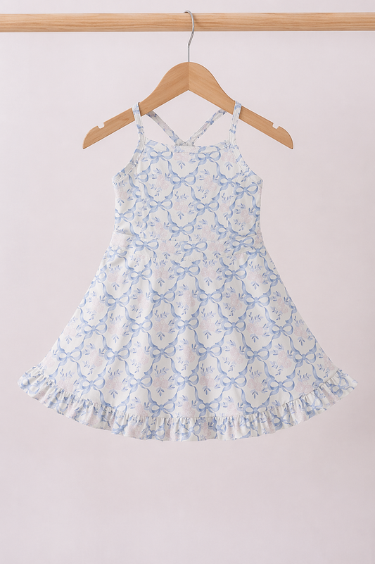 Flower Bows Active Dress with Shorts