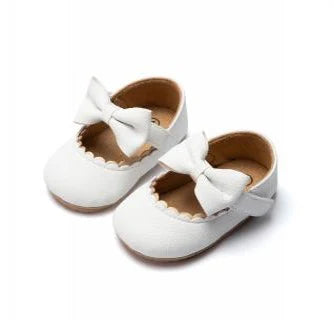 White Bow Baby Shoes