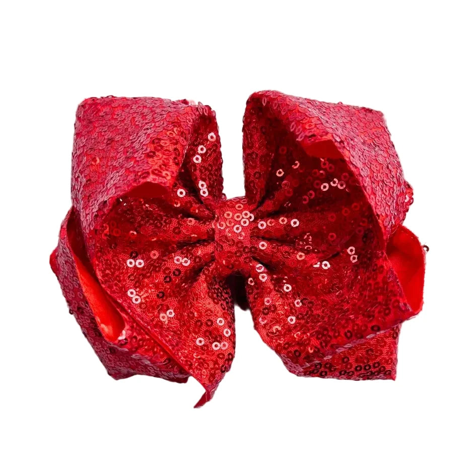 Red Sequin Hair Bow